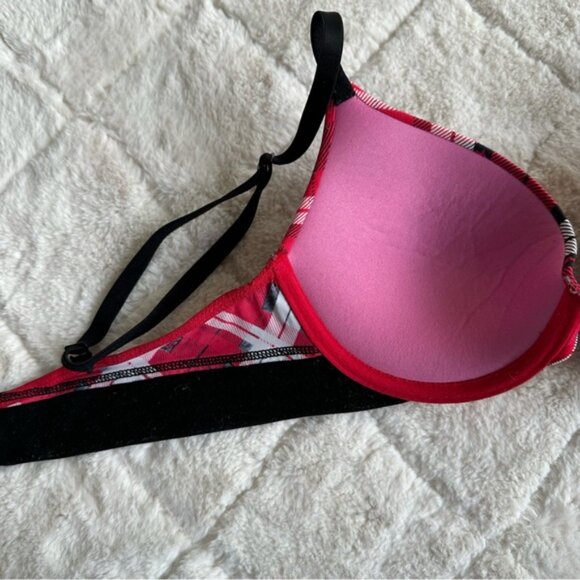 Victoria's Secret PINK | Red Pepper Plaid Wear Everywhere Push-Up Bra | Size 32C - Picture 9 of 13